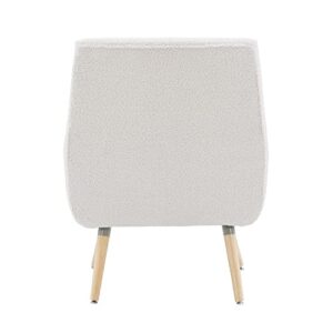 Linon Ivory Sherpa Accent Reid Chair, White