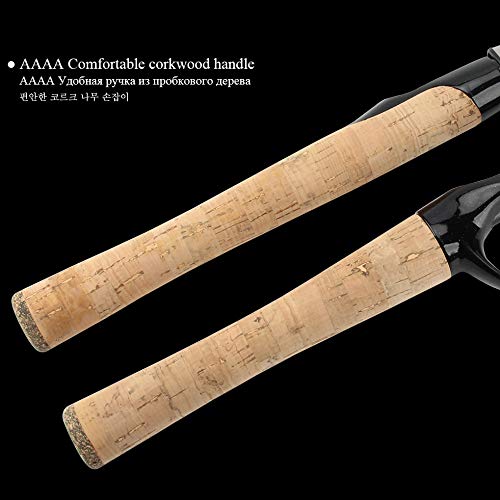 Rosewood 1.5m/1.68m/1.8m/2.1m Ultra Light Solid tip Spinning Fishing Rod Casting Poles (Casting Rod, 2.1m)