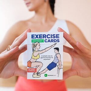 WorkoutLabs Exercise Cards: Bodyweight – Premium Home & Gym Workout Flash Cards Deck for Women and Men with 60 Exercises and 12 No Equipment Routines · Waterproof Plastic Fitness Flashcards