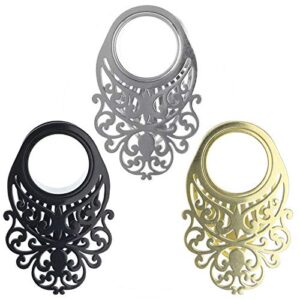 Gold 2g 6mm 316L Surgical Steel Ear Weights Saddle Hanger Spreader Gauges Piercing Tunnels Plugs Stretching Kit