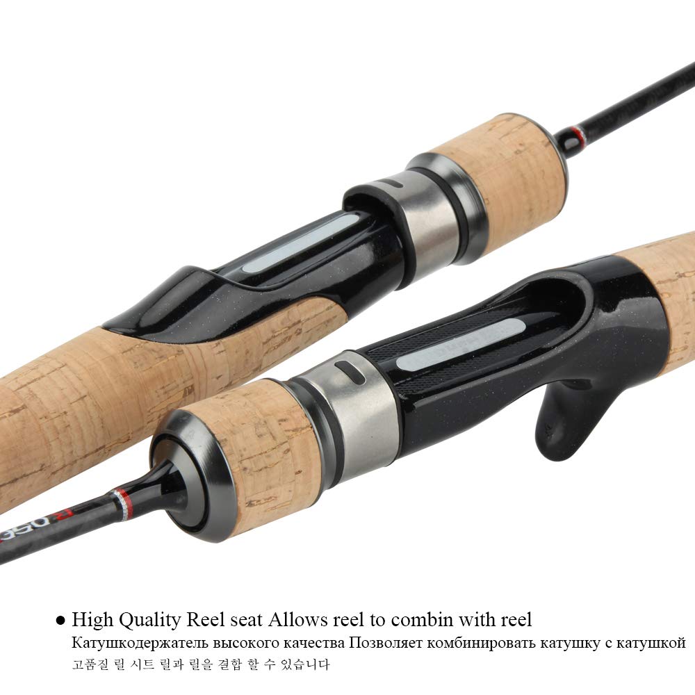 Rosewood 1.5m/1.68m/1.8m/2.1m Ultra Light Solid tip Spinning Fishing Rod Casting Poles (Casting Rod, 2.1m)