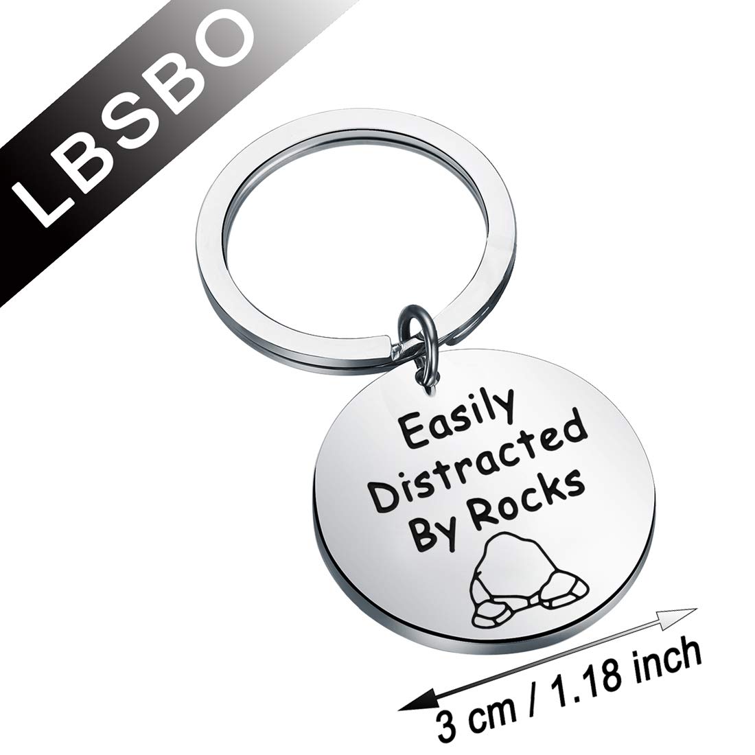 CENWA Geology Gift Geologist Jewelry Easily Distracted by Rocks Keychain Geology Professor Gift Geology Student Gift (Rocks Keychain)