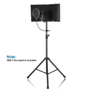 Microphone Stand, AGPTEK Wind Screen Bracket Stand with Adjustable and Non-slip Tripod Base, Suit for Large Microphone Isolation Shield (Black)