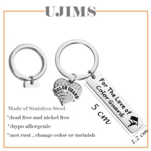 UJIMS Color Guard Gift Flag Girl Charm Keychain for Women Winter Guard Senior Grad Jewelry (Flag Girl Charm Keychain)