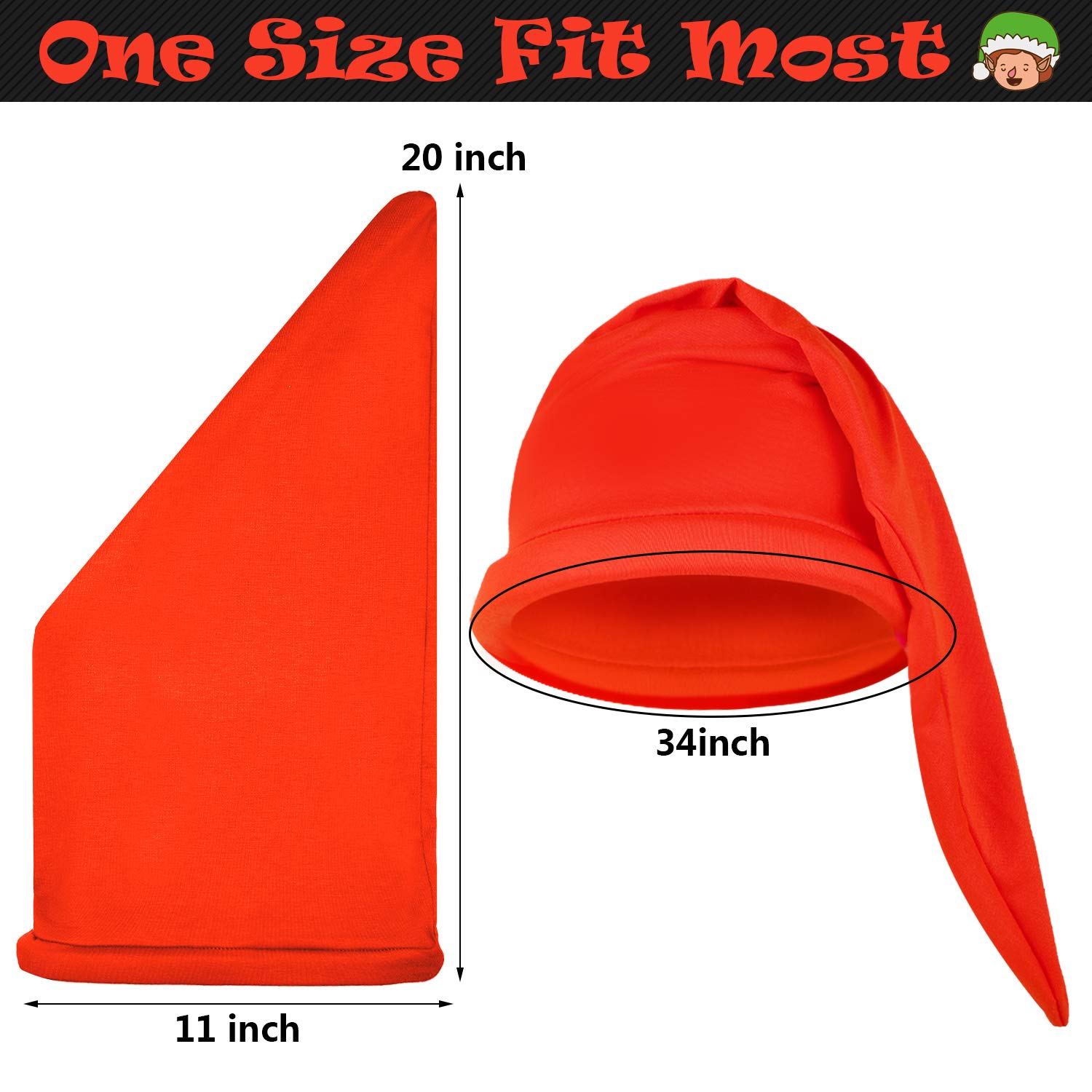 Geyoga 21 Pieces Halloween Dwarf Costumes Accessories, Dwarf Costume Hats with Fake Beard, Fake Ears for Christmas Costumes Party Gnome Costumes for Age over 6