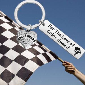 UJIMS Color Guard Gift Flag Girl Charm Keychain for Women Winter Guard Senior Grad Jewelry (Flag Girl Charm Keychain)