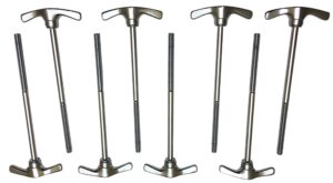 bass drum tension rods t-rod drum key style - ross percussion (8 pack) 4 1/2"