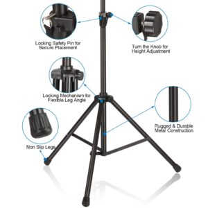 Microphone Stand, AGPTEK Wind Screen Bracket Stand with Adjustable and Non-slip Tripod Base, Suit for Large Microphone Isolation Shield (Black)