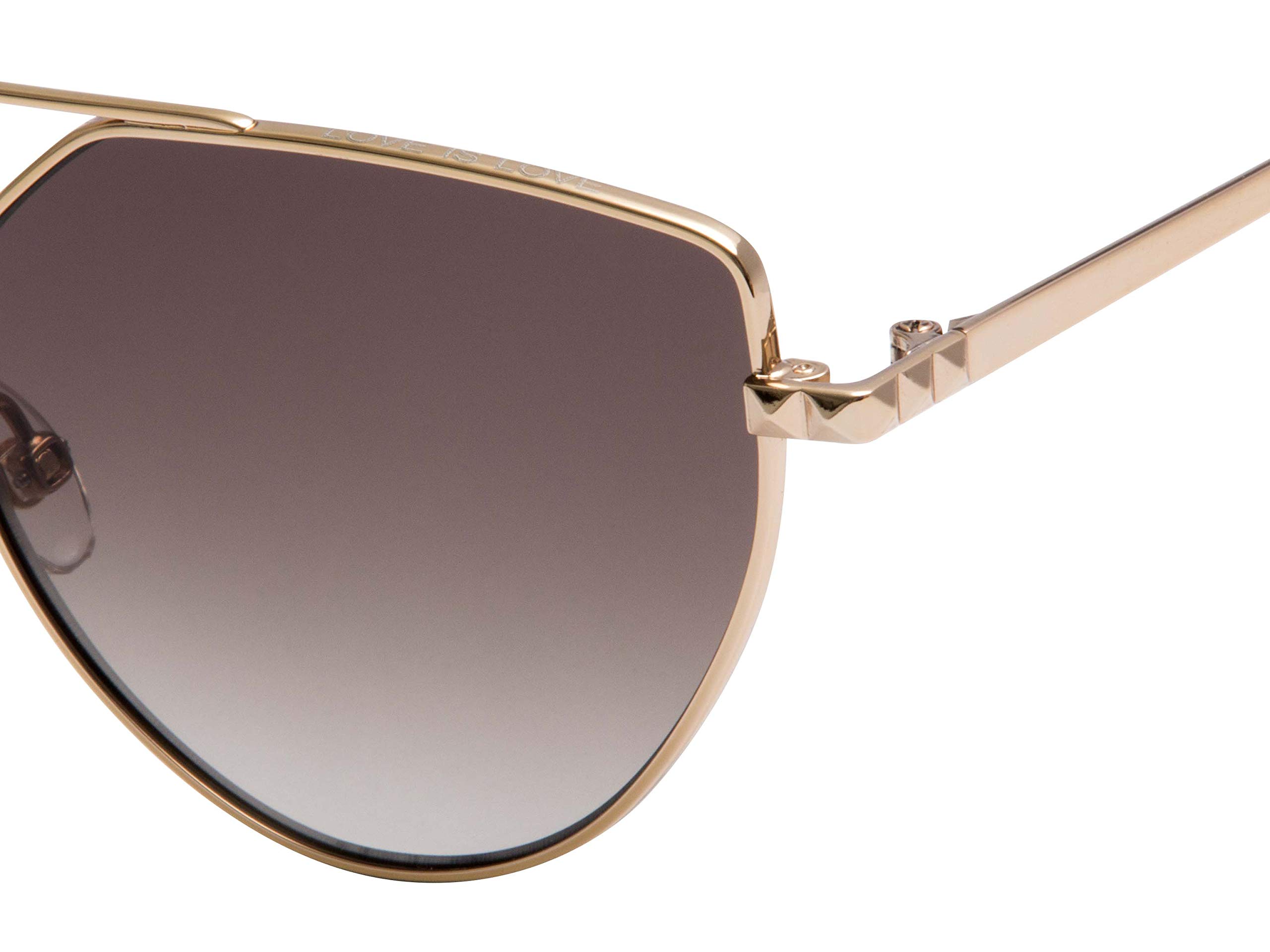 Rebecca Minkoff Women's Stevie 2/S Aviator Sunglasses, Light Gold, 55mm, 17mm