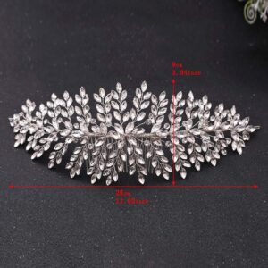 ZHENM Silver Wedding Hair Comb Bridal Headband Rhinestone Hair Accessories for Brides and Bridesmaids