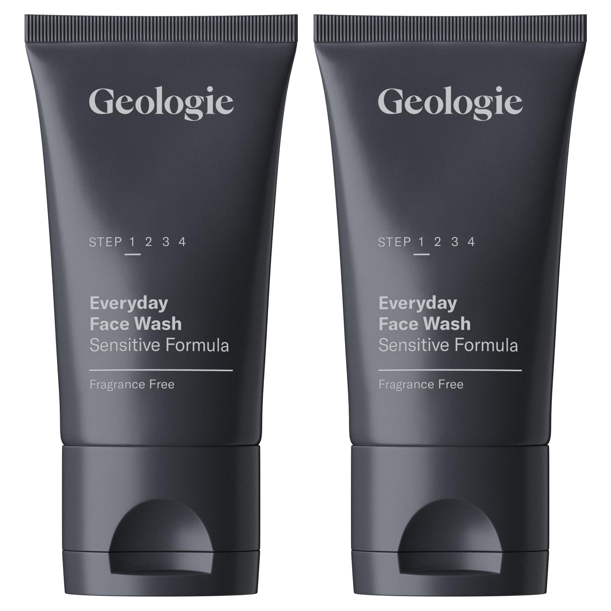 Geologie Daily Face Wash for Sensitive Skin | Fragrance-Free Facial Cleanser for Men & Women | Acne & Oil Control | Non-irritating, Gentle Cleansing & Soothing Face Wash | 2-Pack