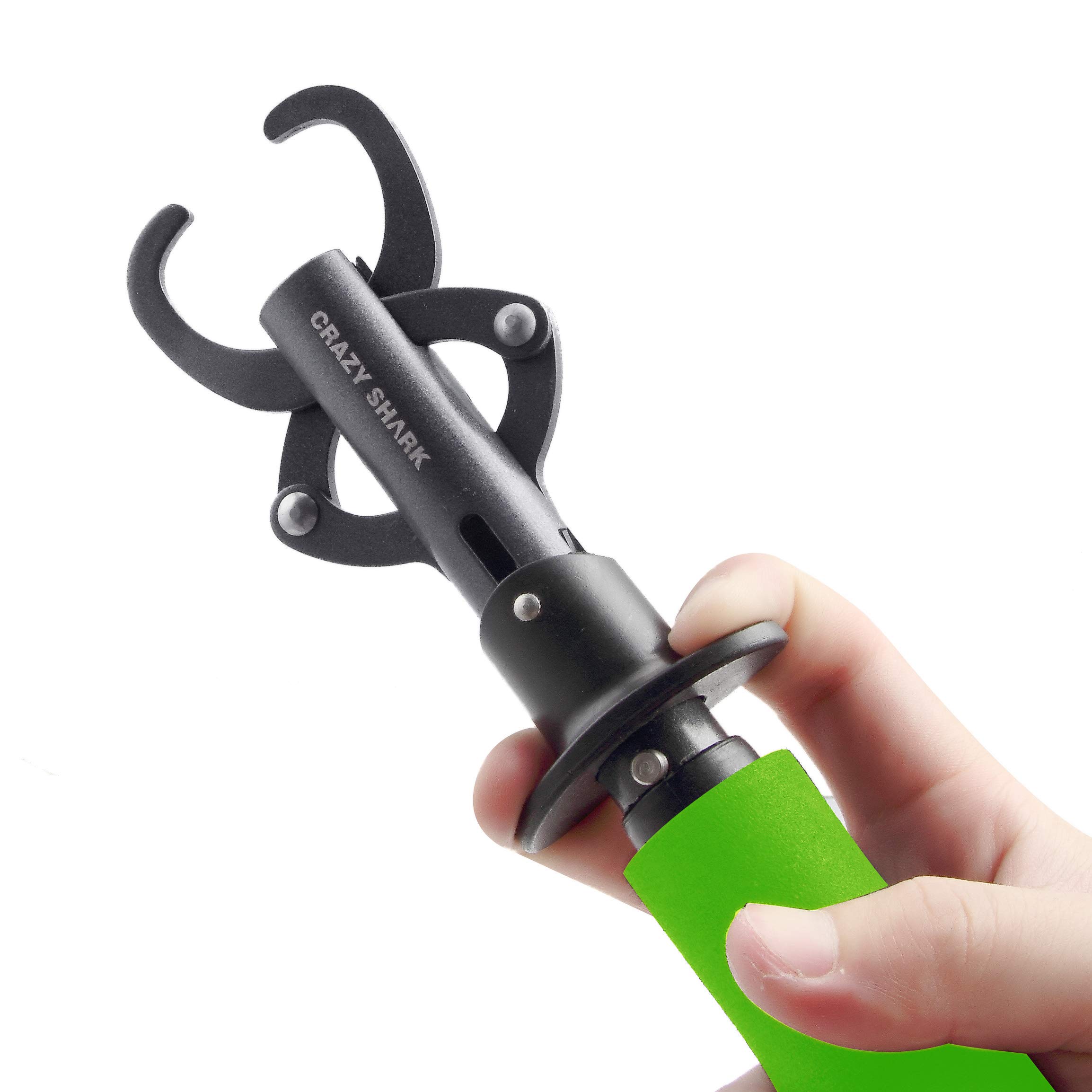 Crazy Shark Aluminum Fish Hook Remover Removal Fishing Tools Tackle Squeeze-Out 6.7in green