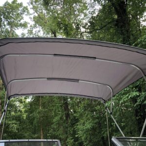 Cypress Rowe Outfitters Complete Bimini Top Kit, Frame, Canvas, Hardware, 10'L x 8'W Grey, 4 Bow, fits from 91"-96" Wide