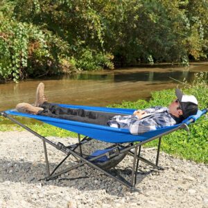 Mac Sports H900S-100 Topnotch Heavy Duty Multi-Use Outdoor Camping Portable Folding Hammock (Blue/Gray)