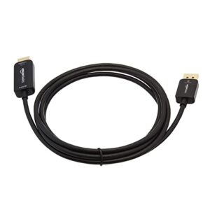 Amazon Basics DisplayPort to HDMI Display Cable, Uni-Directional, 4K@60Hz, 1920x1200, 1080p, Gold-Plated Plugs, 6 Foot, Black