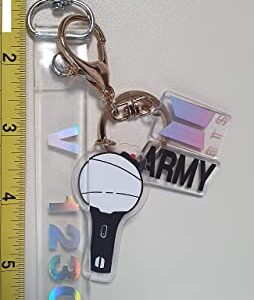 Keychain for B-TS Set(2 PCS) Signature Merchandise Army Bomb Key Ring & Bangtanboys Name Keychain Army Gift Merch (JK)