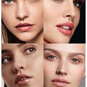 Cisyozi 16G Septum Ring Jewelry Surgical Stainless Steel Horseshoe cute Septum Nose Cartilage Helix Tragus Rook Daith Earring Hoop Lip belly Navel Eyebrow Ring Piercing Jewelry Retaine Women Men 10mm