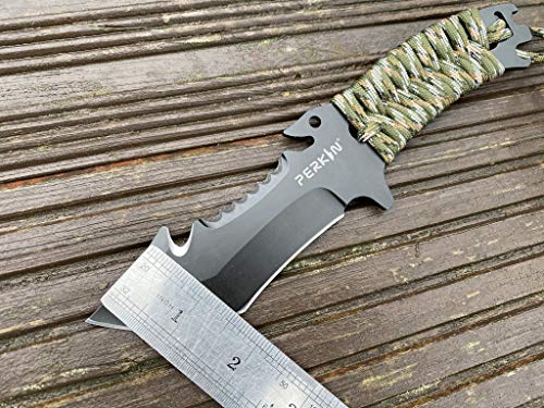 Perkin Hunting Knives CH999 Hunting Knife With Sheath Fix Blade Knife Tanto blade And with Gut Hook