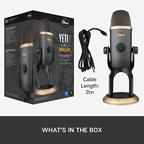 Logitech for Creators BlueYetiXWorldofWarcraft Edition Professional Podcast,Gaming,Streaming USB Mic,Blue VO!CE Effects,Including Advanced Voice Modulation Warcraft Character Presets & HD AudioSamples