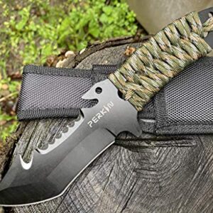 Perkin Hunting Knives CH999 Hunting Knife With Sheath Fix Blade Knife Tanto blade And with Gut Hook