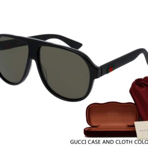 Gucci GG0009S 001 59M Black/Green Aviator Sunglasses For Men + BUNDLE with Designer iWear Eyewear Kit