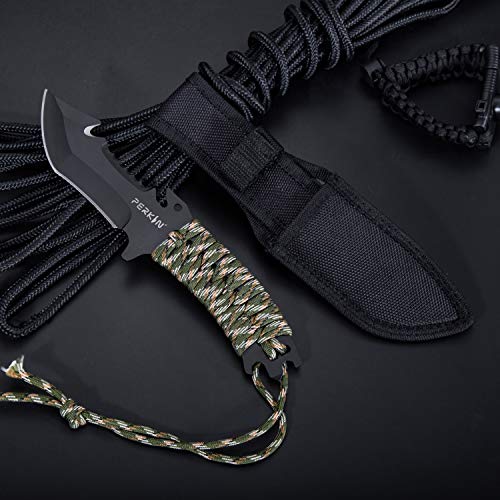 Perkin Hunting Knives CH999 Hunting Knife With Sheath Fix Blade Knife Tanto blade And with Gut Hook