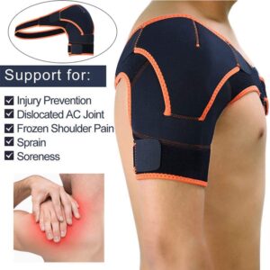 ZJchao Shoulder Brace, Adjustable Shoulder Support Brace Strap Joint Sport Gym Compression Bandage Wrap Breathable Shoulder Support for Women and Men