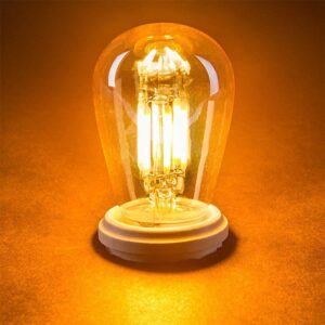 Lxcom Lighting 6 Pack Dimmable Vintage LED Edison Light Bulbs 3W Edison Light Bulbs 30W Equivalent Warm Yellow 2200K E26 E27 Medium Base ST45 Amber Glass Decorative Bulbs, AC110V