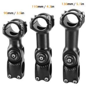 TRIWONDER Bike Stem 25.4 31.8 Adjustable 60 Degree 90mm 110mm 130mm Bike Handlebar Extender Stem Riser Bicycle Handle Bar Extensions for Mountain Bike, Road Bike, MTB, BMX, Cycling