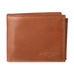 levi's men's extra capacity slimfold wallet, tan travel, one size