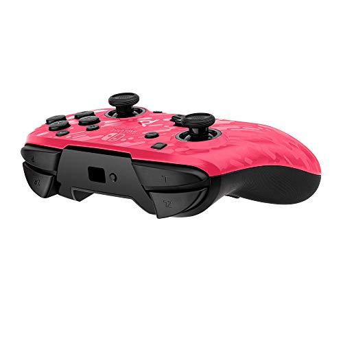 PDP Gaming Faceoff Deluxe Wireless Switch Pro Controller - Pink Camo / Camouflage - Officially Licensed by Nintendo - Customizable buttons, sticks, triggers, and paddles - Motion Sensing Controllers