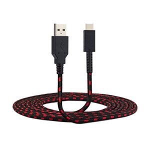 PDP Gaming Charge Cable | 8 Feet USB C Charger: Black/Red - Nintendo Switch