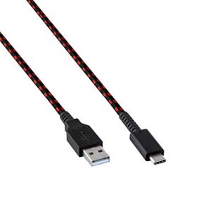 PDP Gaming Charge Cable | 8 Feet USB C Charger: Black/Red - Nintendo Switch