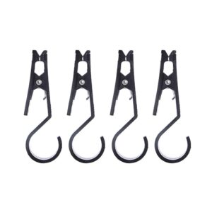 omuky light hook multifunctional tent canopy clip outdoor camping equipment accessories practical clothespin 4pcs (black-4pcs)