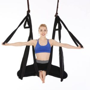 Ovyuzhen Aerial Yoga Hammock,Ultra Strong Yoga Swings Set Trapeze Extension,Antigravity Ceiling Hanging Yoga Sling Inversion Exercises