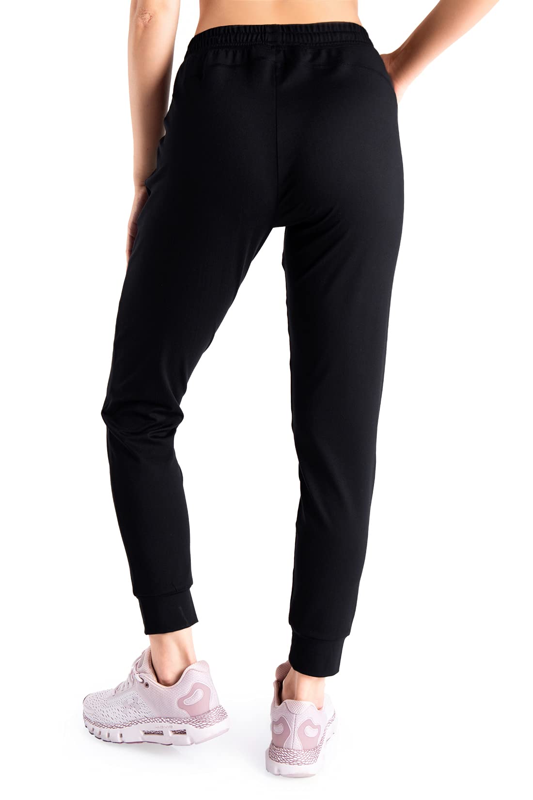 Yogipace Petite Women's Lightweight Anti-Shrink Active Joggers Lounge Sweatpants Yoga Jogger Pants,25",Black,Size XL