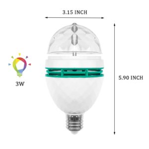 Asng Rotating LED Strobe Bulb Multi Changing Color Crystal Stage Light E27 Base