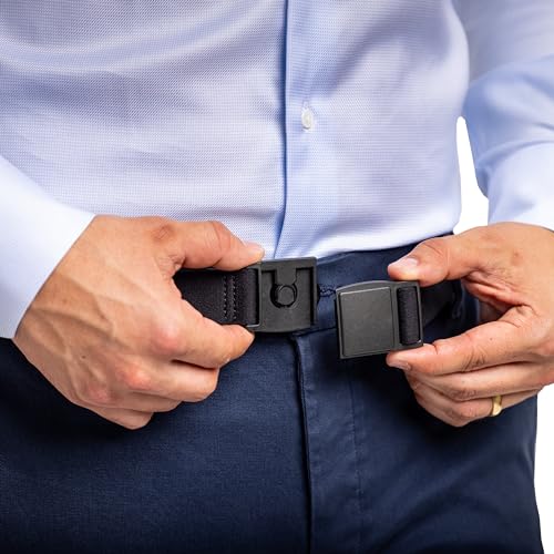 FLYT Solo Belt - Minimalist Web Nylon Belt with Quick-Release Magnetic Plastic Buckle, TSA Friendly