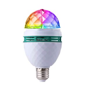 Asng Rotating LED Strobe Bulb Multi Changing Color Crystal Stage Light E27 Base