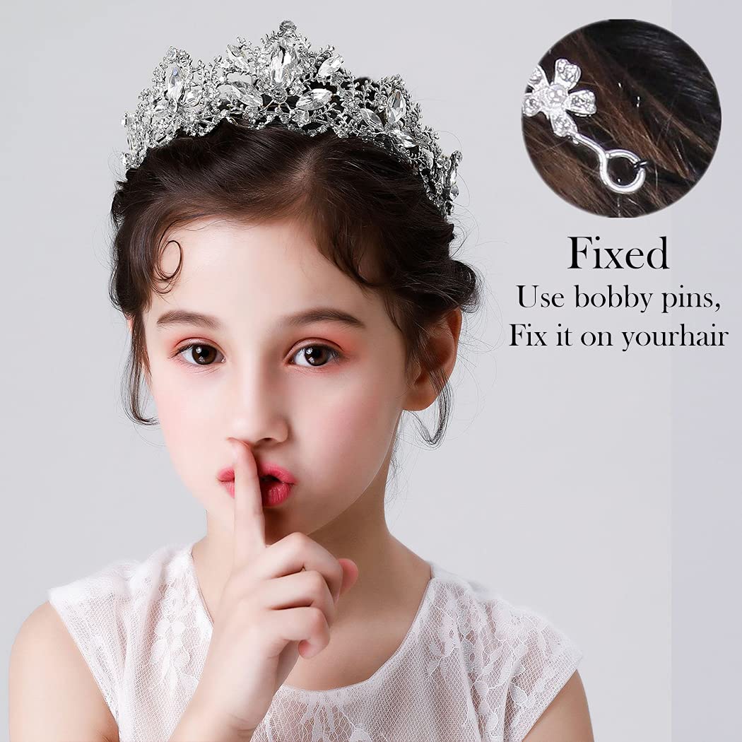 Exacoo Silver Tiara Wedding Tiaras and Crowns for Women Rhinestone Queen Tiara for Women Princess Crown Birthday Tiara Headbands for Wedding Prom Bridal Party Halloween Costume Christmas Gifts