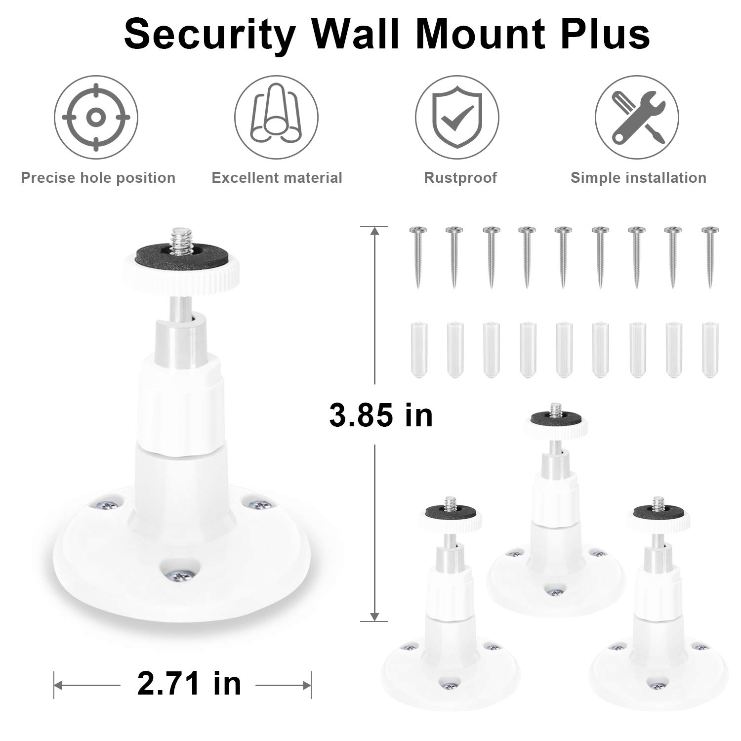 3 Pack BFYTN Wall Mount Compatible with Stick Up Cam Wired/Battery and Indoor Cam HD (1st Gen) Security Camera,360 Degree Adjustable Mounting Bracket (White)