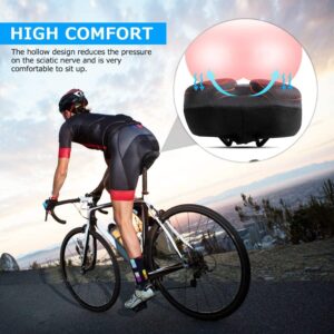 Gel Bike Seat Cover Soft Bicycle Saddle Pad Breathable Cushion Cover Gel Seat for Mountain Road Bike Exercise Bike Outdoor Cycling Yellow (Color-red)