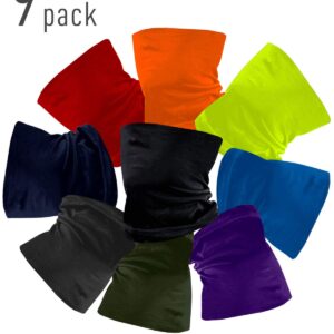 9 Pcs Solid Color Bandanas Outdoor Face Mask, Seamless Microfiber Sun UV Dust Wind Protection Face Neck Gaiter Headwear for Women Motorcycle Hiking Cycling Ski Snowboard Fishing Running Workout