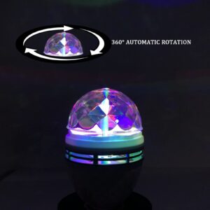 Asng Rotating LED Strobe Bulb Multi Changing Color Crystal Stage Light E27 Base