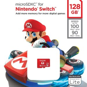 SanDisk 128GB Nintendo Switch Micro SD Card/Switch Lite Memory Card 128 GB High Speed (SDSQXAO-128G-GNCZN) Bundle with 1 TF/MicroSDXC Card Reader