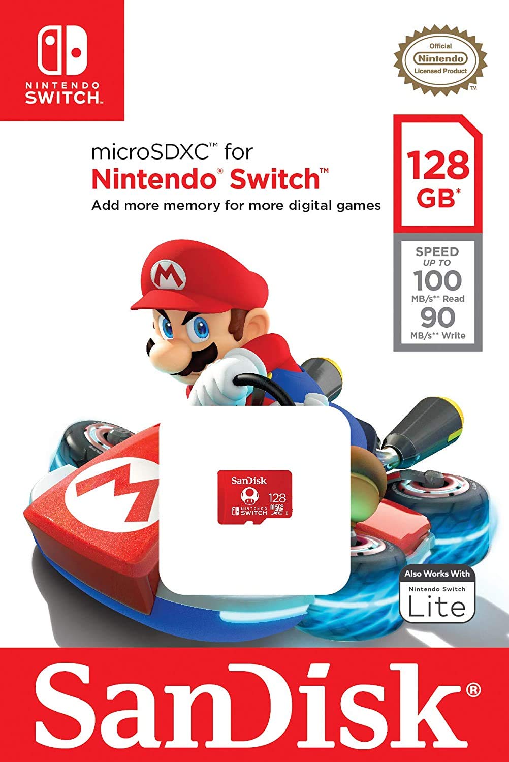 SanDisk 128GB Nintendo Switch Micro SD Card/Switch Lite Memory Card 128 GB High Speed (SDSQXAO-128G-GNCZN) Bundle with 1 TF/MicroSDXC Card Reader