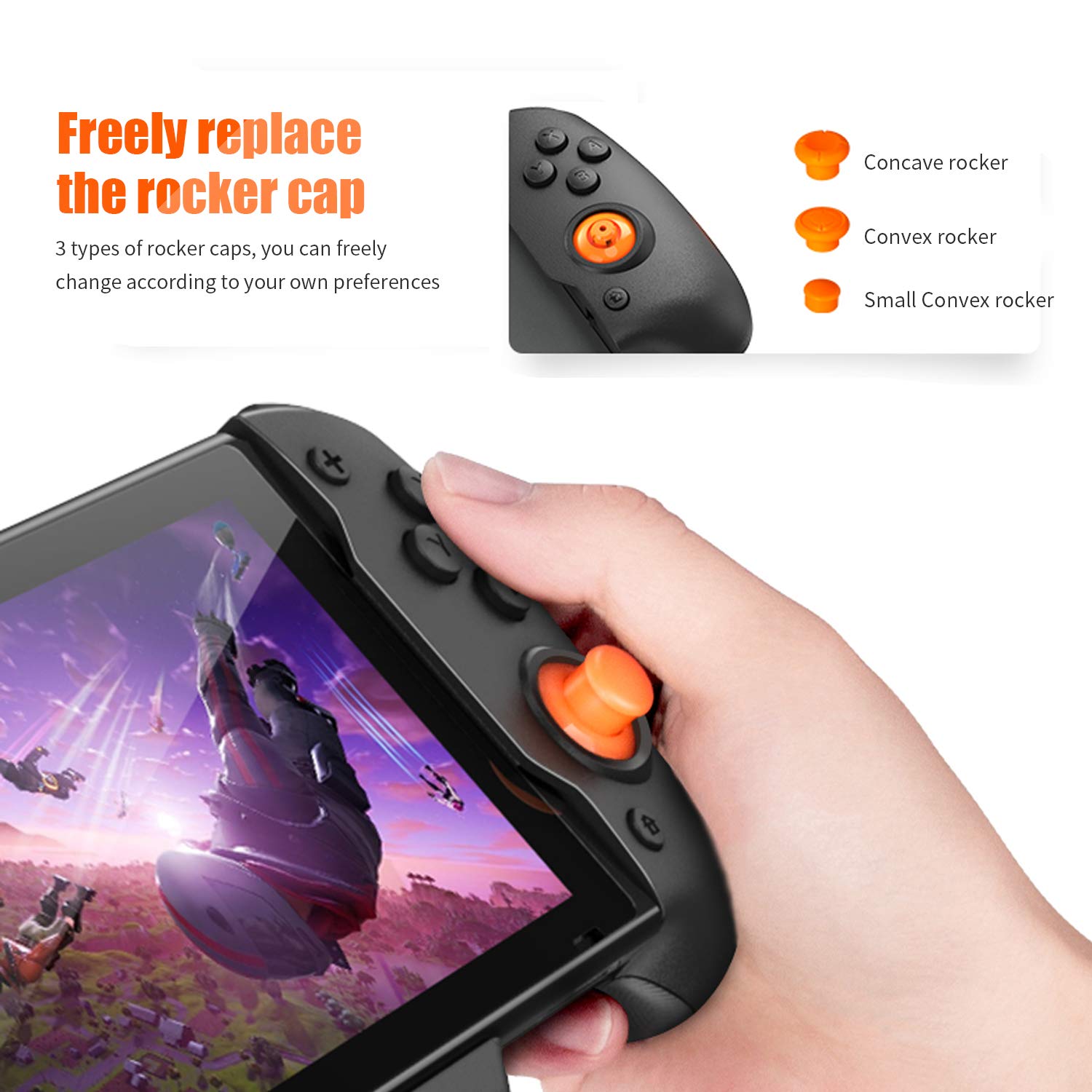 HEATFUN Wireless Controller Compatible with Nintendo Switch, Large Controller for Nintendo Switch with Precise Rocker, Dual Motor Shock Feedback and Screenshot