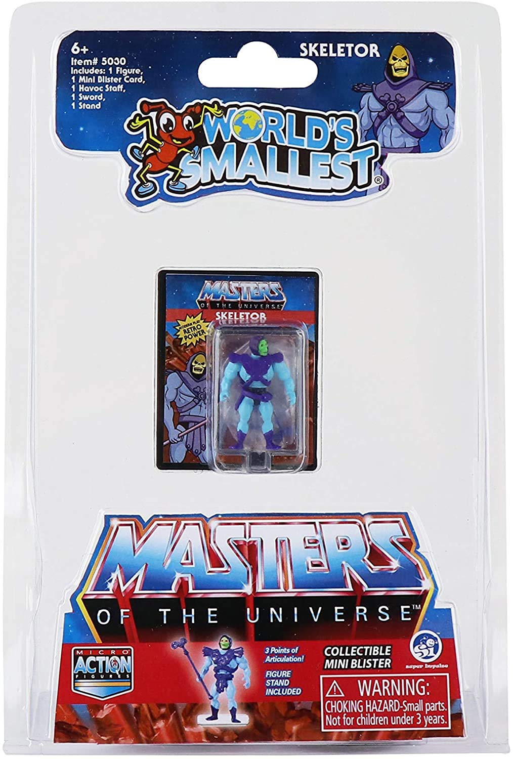 World's Smallest Masters of The Universe Bundle Set of 2 Mini Figures - He-Man and Skeletor