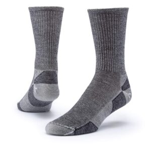 maggie's organics - organic wool urban hiker crew socks - 1 pair unisex (black-large)