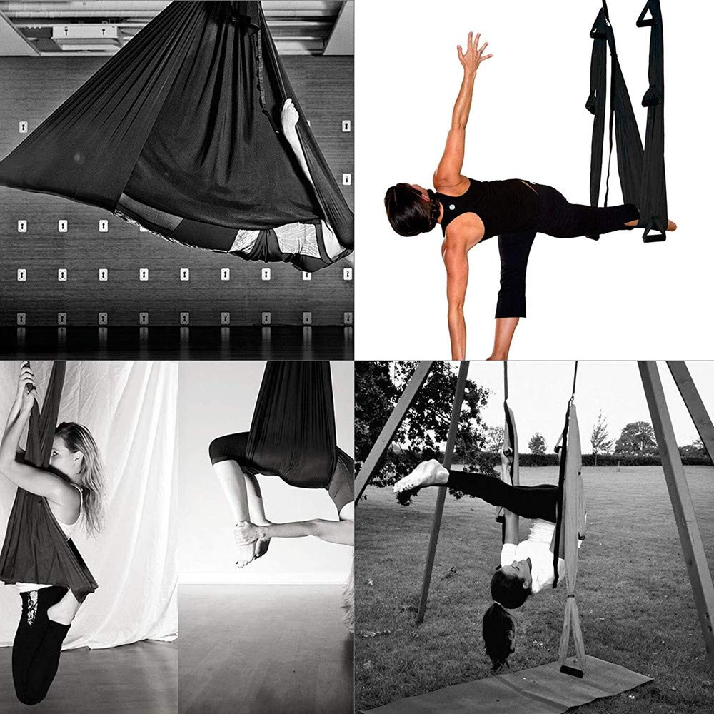 Ovyuzhen Aerial Yoga Hammock,Ultra Strong Yoga Swings Set Trapeze Extension,Antigravity Ceiling Hanging Yoga Sling Inversion Exercises